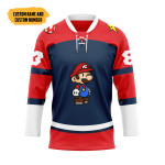 Gearhumans 3D Mario Sports Custom Name Custom Number Hockey Jersey