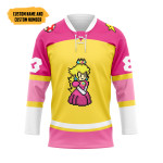 Gearhumans 3D Princess Peach Sports Custom Name Custom Number Hockey Jersey