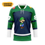 Gearhumans 3D Luigi Sports Custom Name Custom Number Hockey Jersey