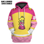 Gearhumans 3D Princess Peach Sports Custom Name Custom Number Hoodie Tshirt Apparel