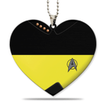 Gearhumans 3D S.Trek Valentine Yellow Heart Custom Car Hanging