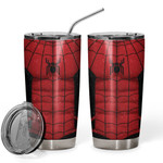 Gearhumans 3D Mrvl Spider Superhero Red And Black Suit Custom Design Insulated Vacuum Tumbler