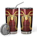 Gearhumans 3D Mrvl Spider Superhero Red And Gold Suit Custom Design Insulated Vacuum Tumbler
