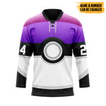 Gearhumans 3D PKM Trainers Master Ball Custom Name Custom Number Hockey Jersey