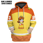 Gearhumans 3D Princess Daisy Sports Custom Name Custom Number Hoodie Tshirt Apparel