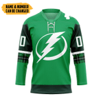 Gearhumans 3D Lightning St. Patrick's Day Custom Name Custom Number Hockey Jersey