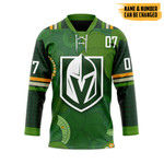 Gearhumans 3D Vegas Golden Knights NHL 2022 St Patrick Day Custom Name Custom Number Hockey Jersey