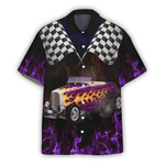 Gearhumans 3D Hot Rod Car Racing Purple Ver Custom Hawaii Shirt
