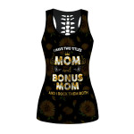 Gearhumans 3D I Have Two Titles Mom And Bonus Mom Mothers Day Custom Hollow Tank Top