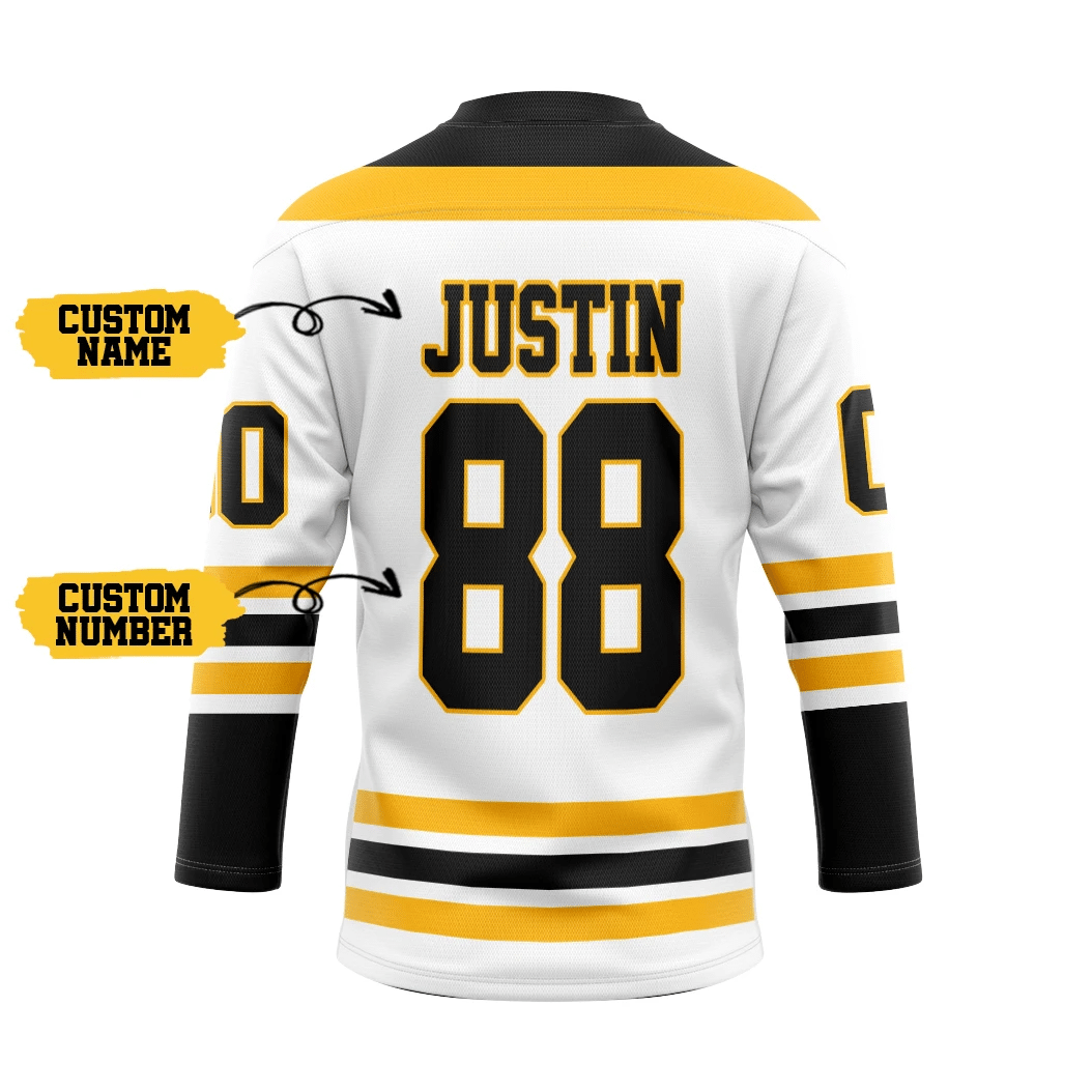 White Boston Bruins NHL Custom Hockey Jersey2