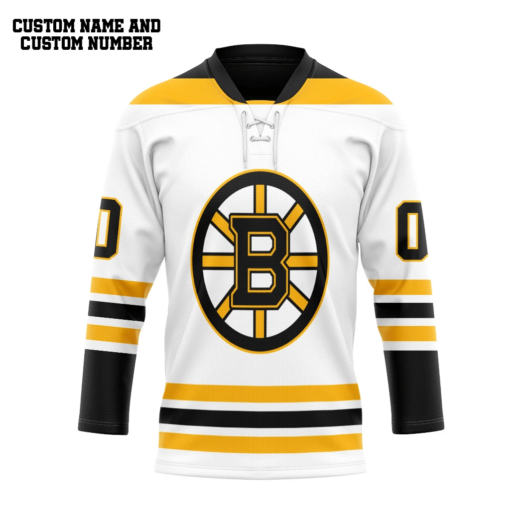 White Boston Bruins NHL Custom Hockey Jersey1