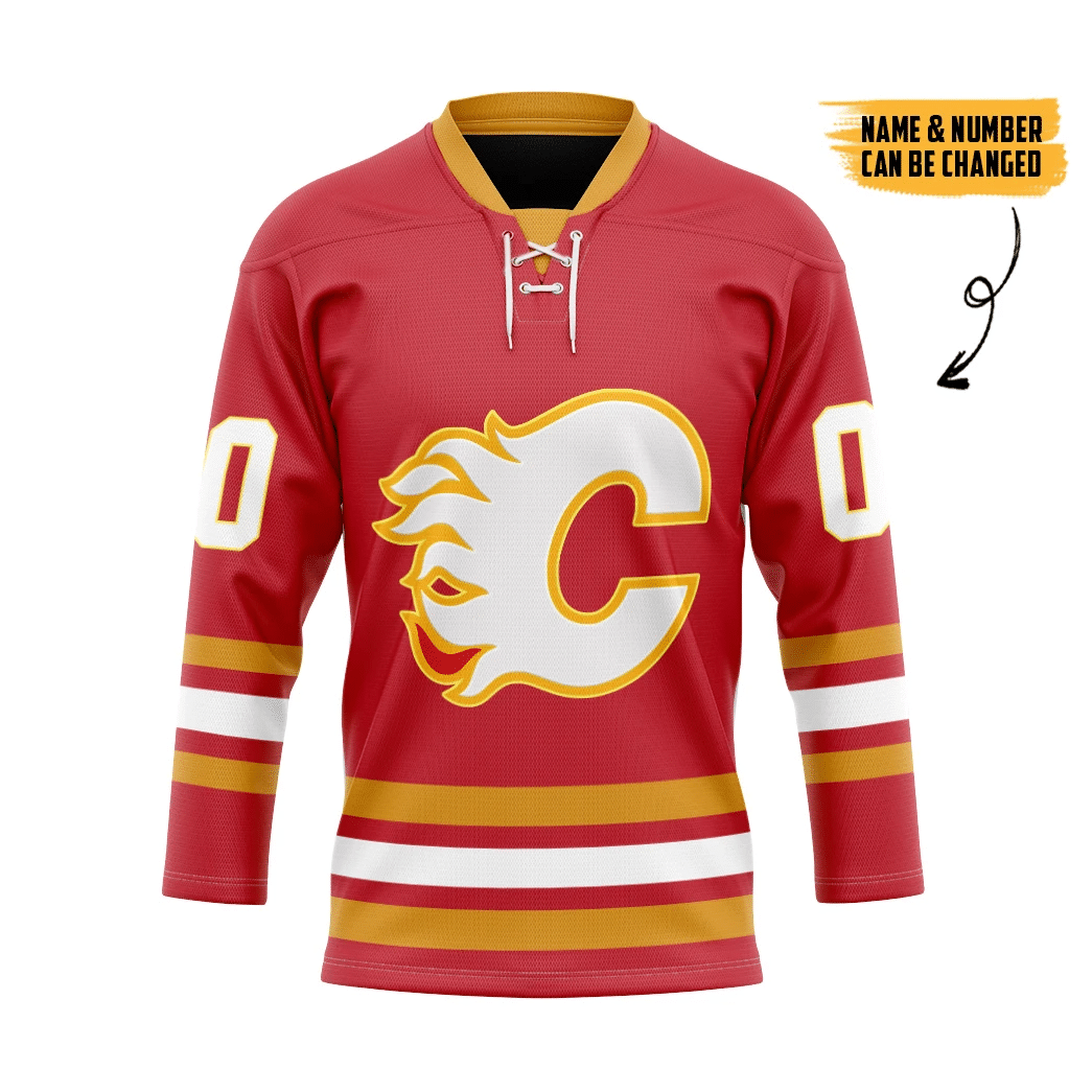 Calgary Flames NHL Red Custom Hockey Jersey1