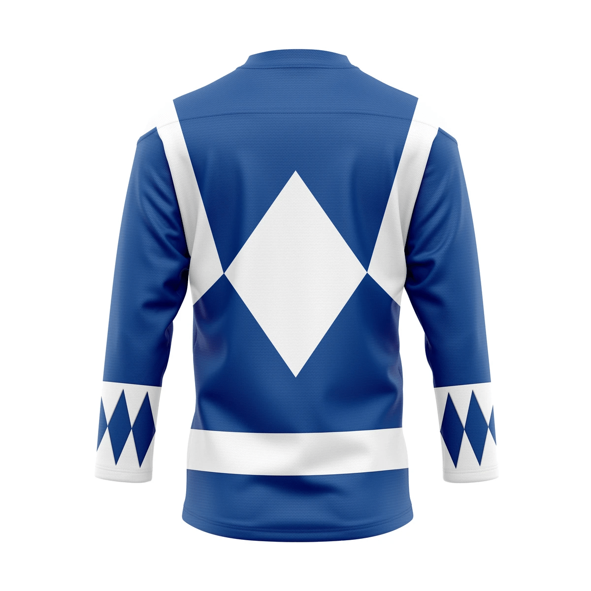 Mighty Morphian Blue Power Rangers Custom Hockey Jersey2
