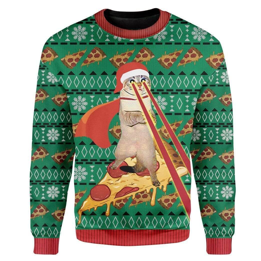 Cat Pizza Christmas Sweater1