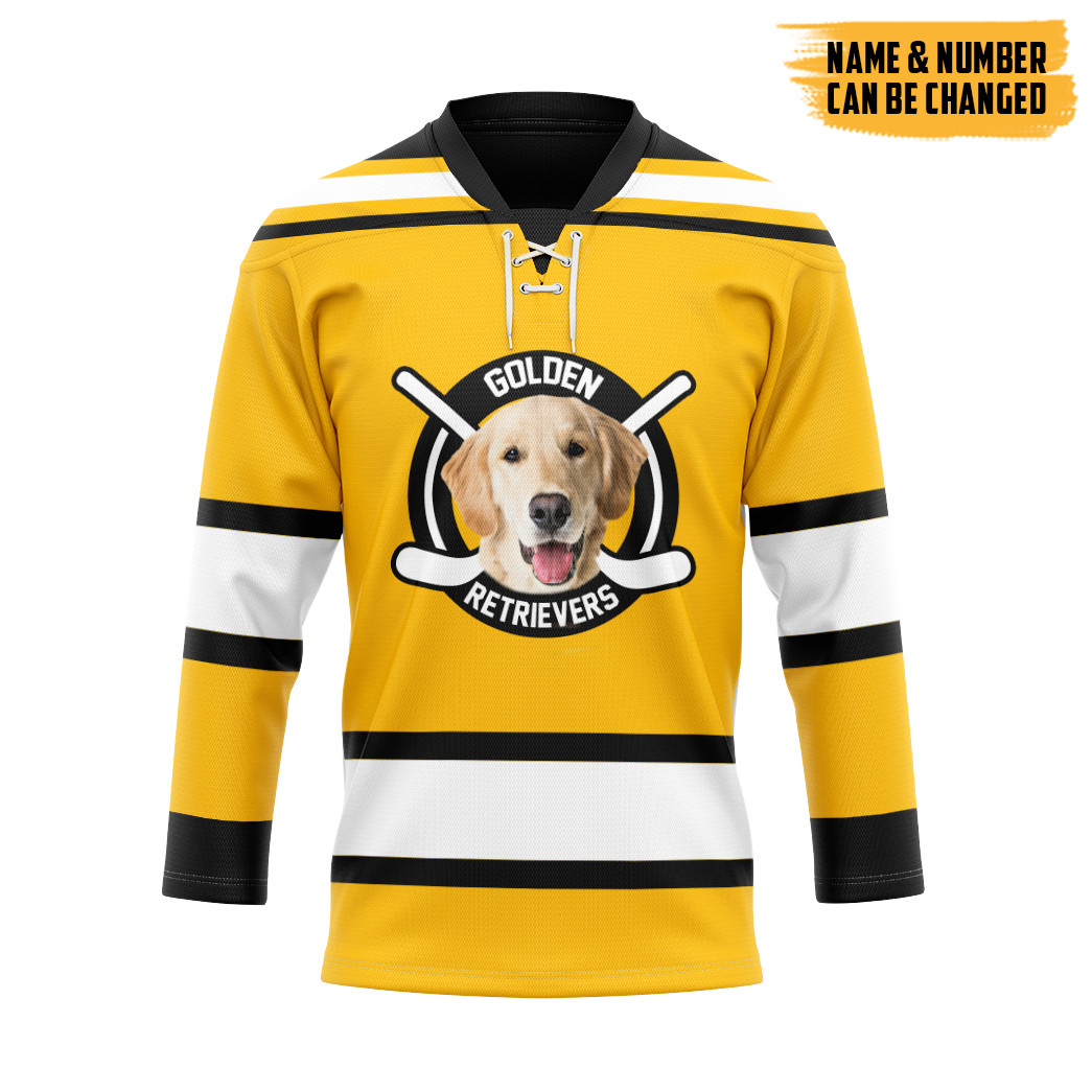 Golden Retrievers Dog Custom Hockey Jersey1