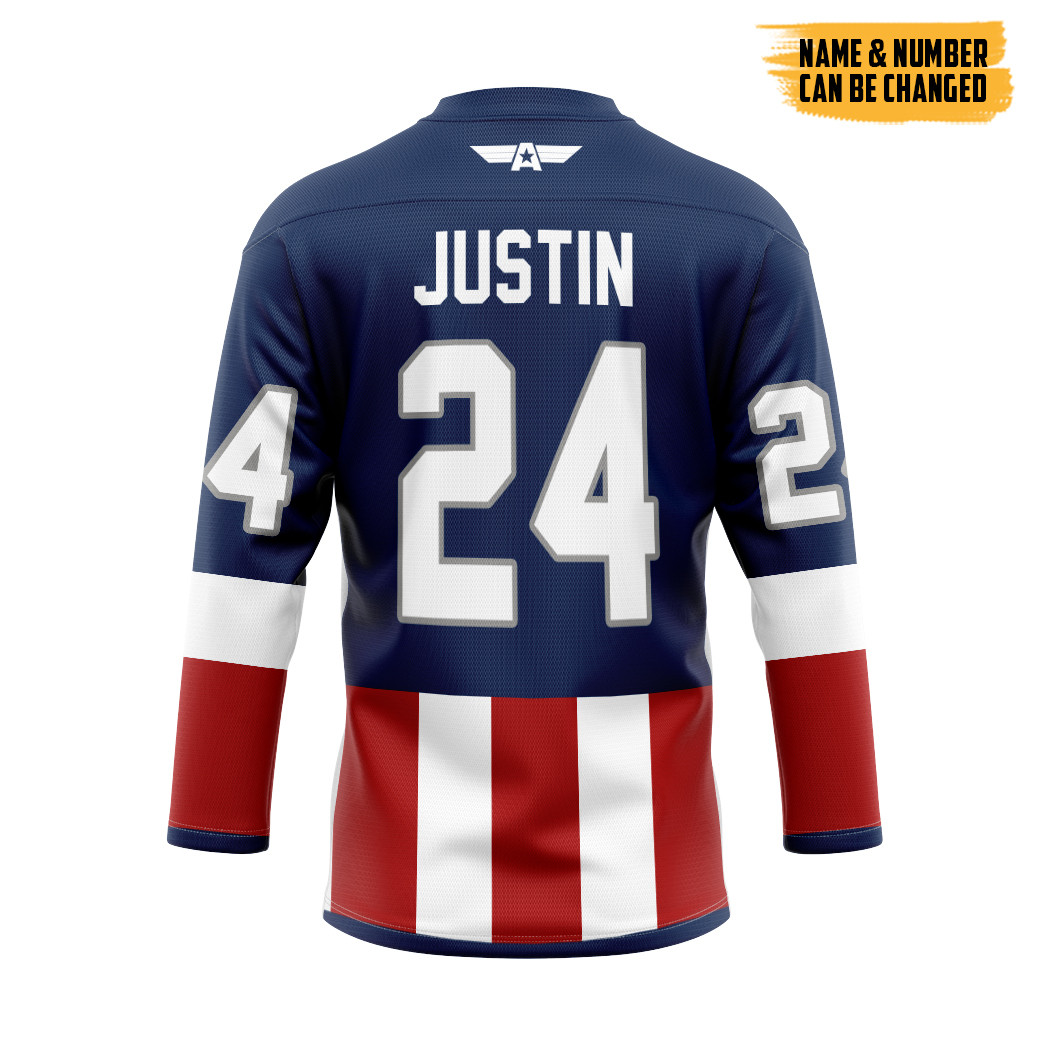 Captain America Custom Hockey Jersey2