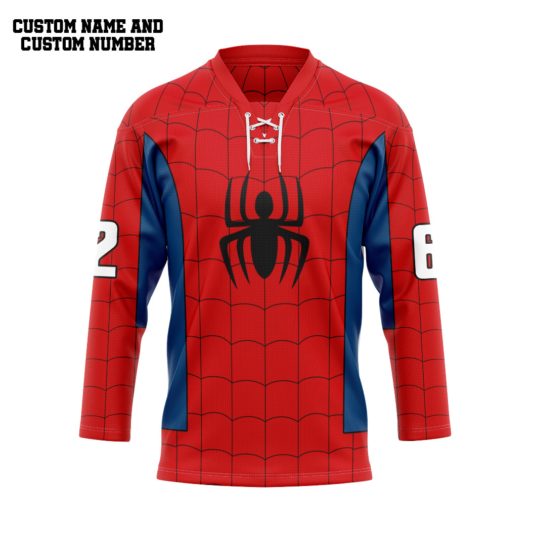 Spider Man Cosplay Custom Hockey Jersey1