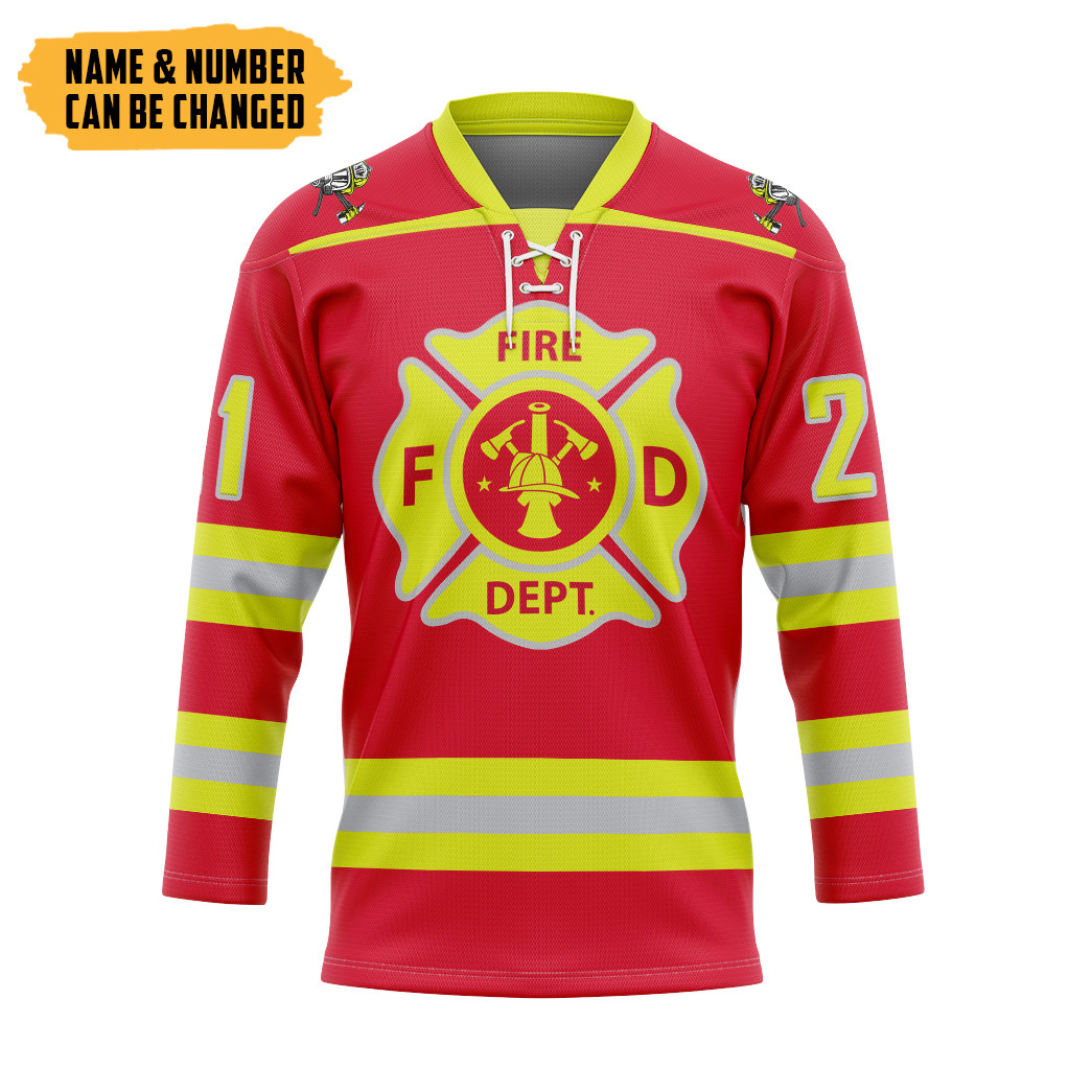 Fireman Red Custom Hockey Jersey1