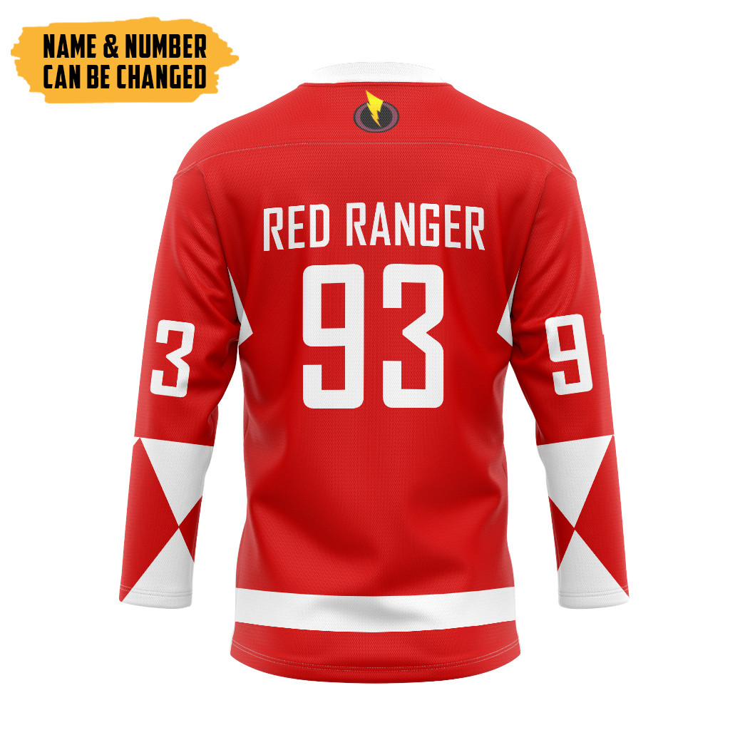 Power Ranger Red Ranger Custom Hockey Jersey2