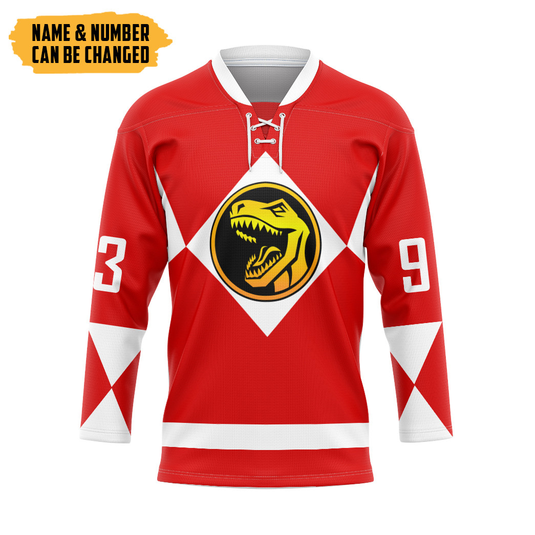 Power Ranger Red Ranger Custom Hockey Jersey1