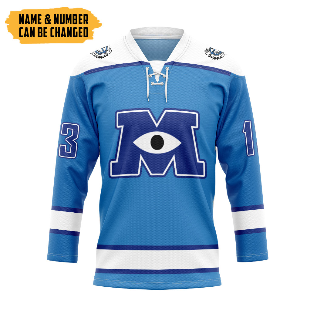 Monsters Uni Blue Ver Custom Hockey Jersey1