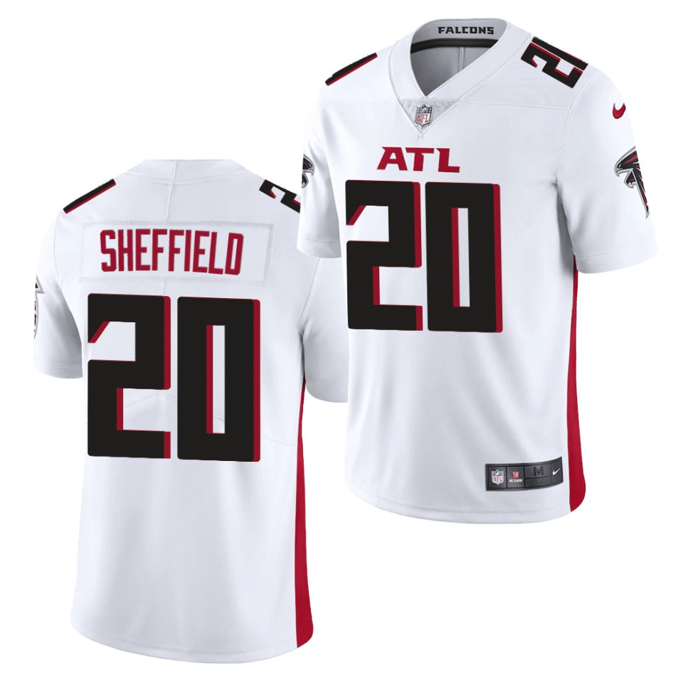 زيت ناو Men's Atlanta Falcons #20 Kendall Sheffield White New Vapor Untouchable Limited Nike Jersey جيب شرطه