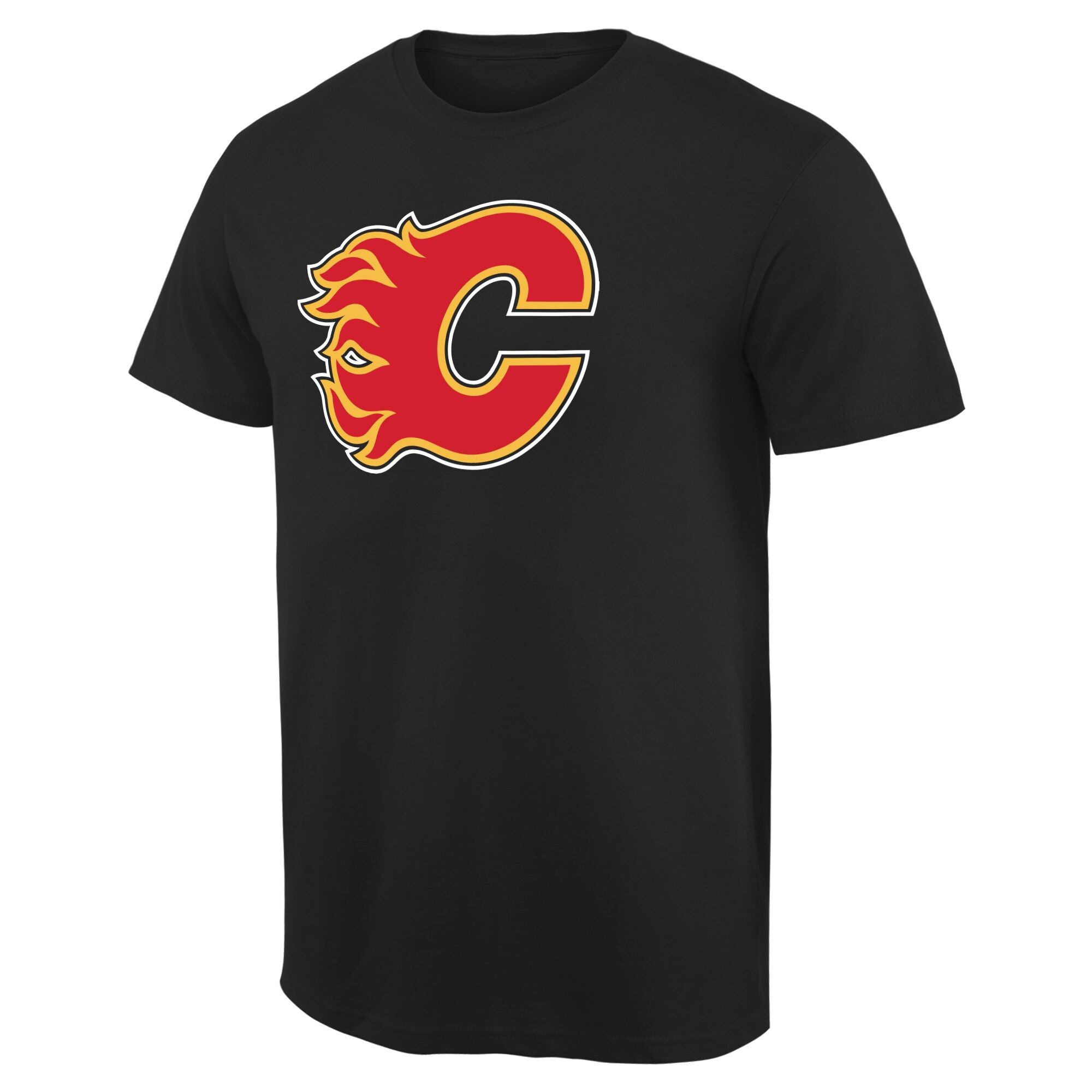 Men's Black Calgary Flames Team Primary Logo T-Shirt