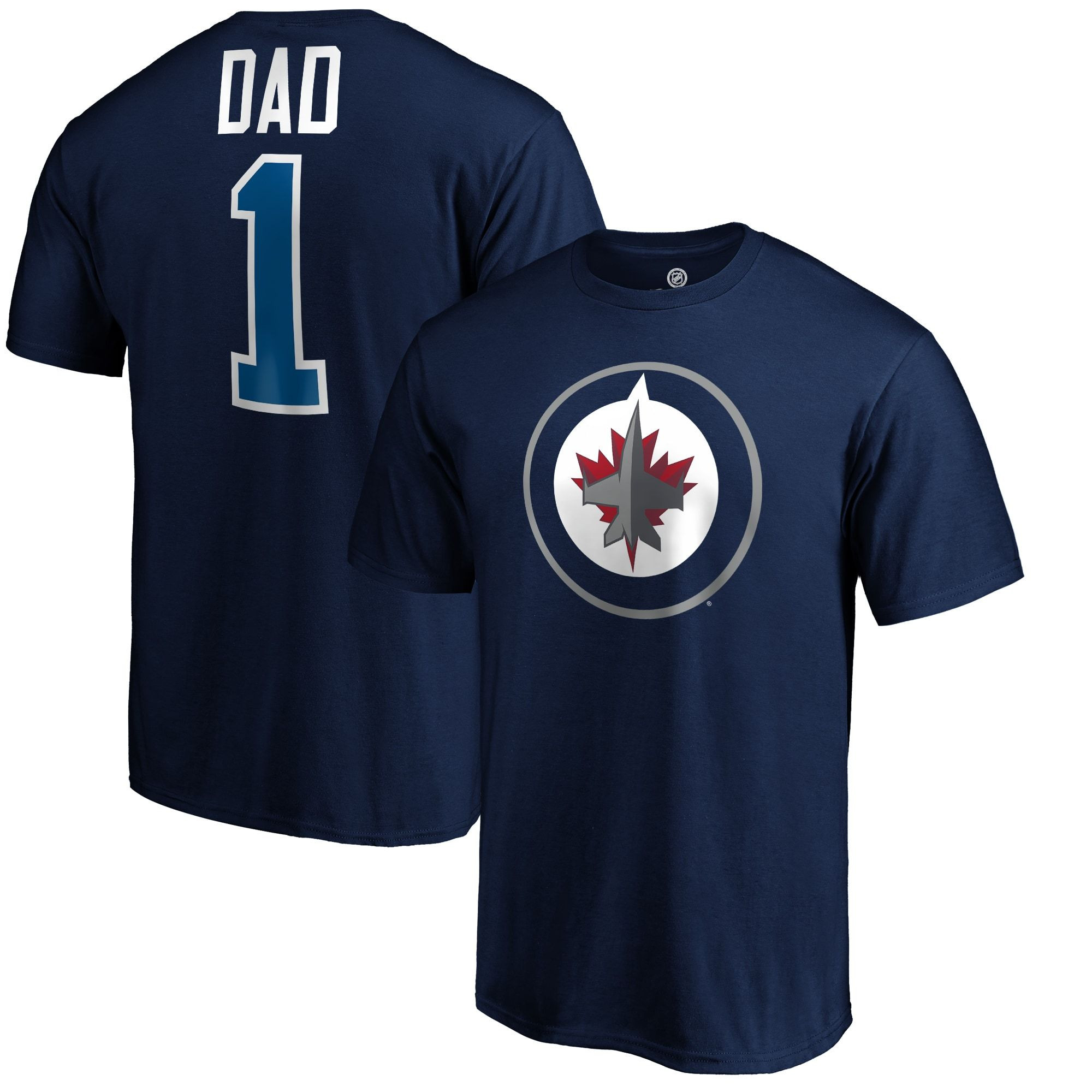 Men's Fanatics Branded Navy Winnipeg Jets #1 Dad T-Shirt