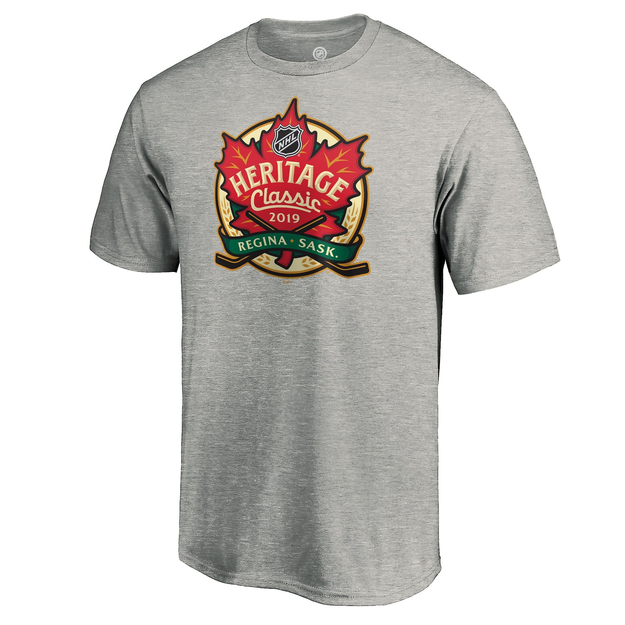 Men's Fanatics Branded Heather Gray 2019 Heritage Classic Event Logo T-Shirt