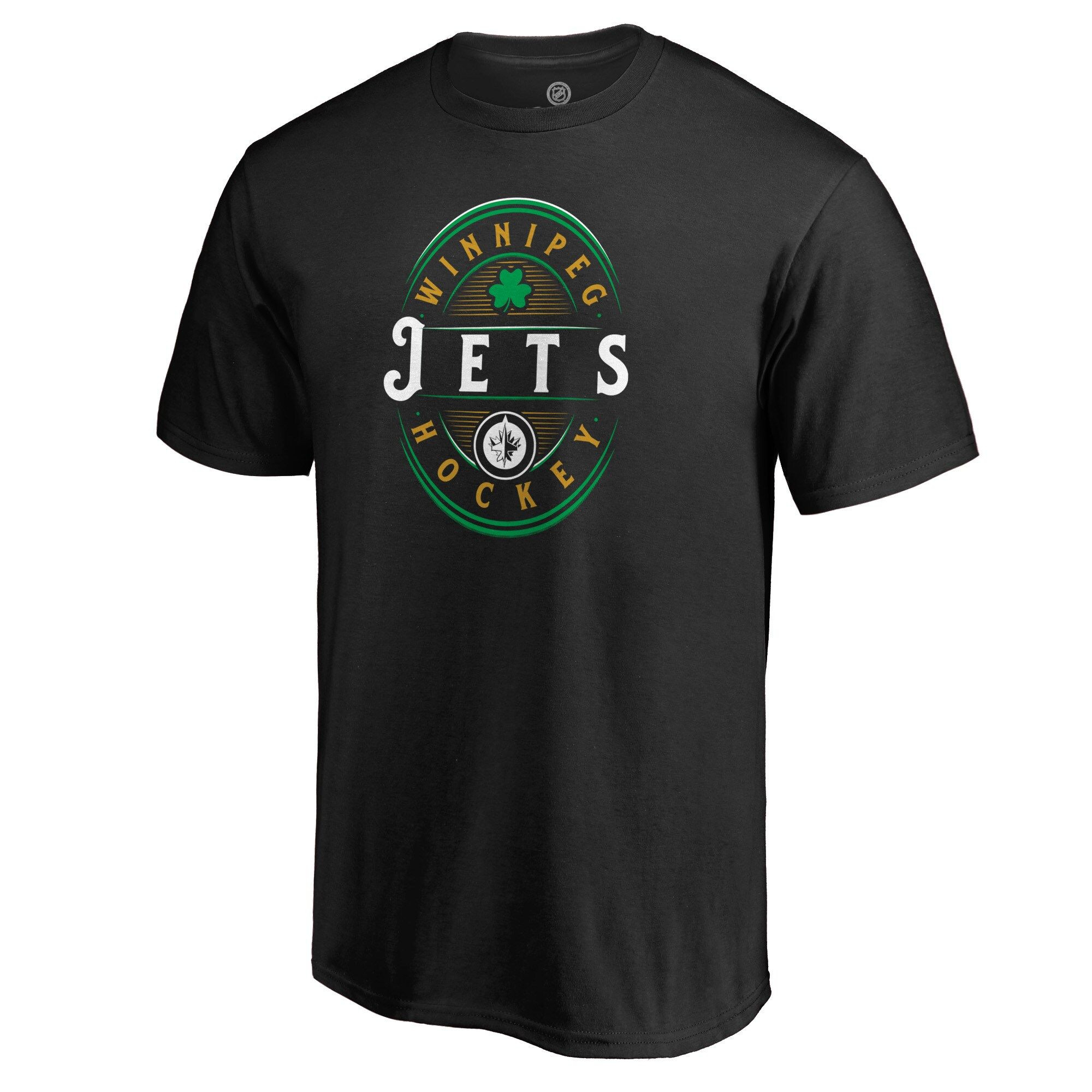 Men's Fanatics Branded Black Winnipeg Jets St. Patrick's Day Forever Lucky T-Shirt