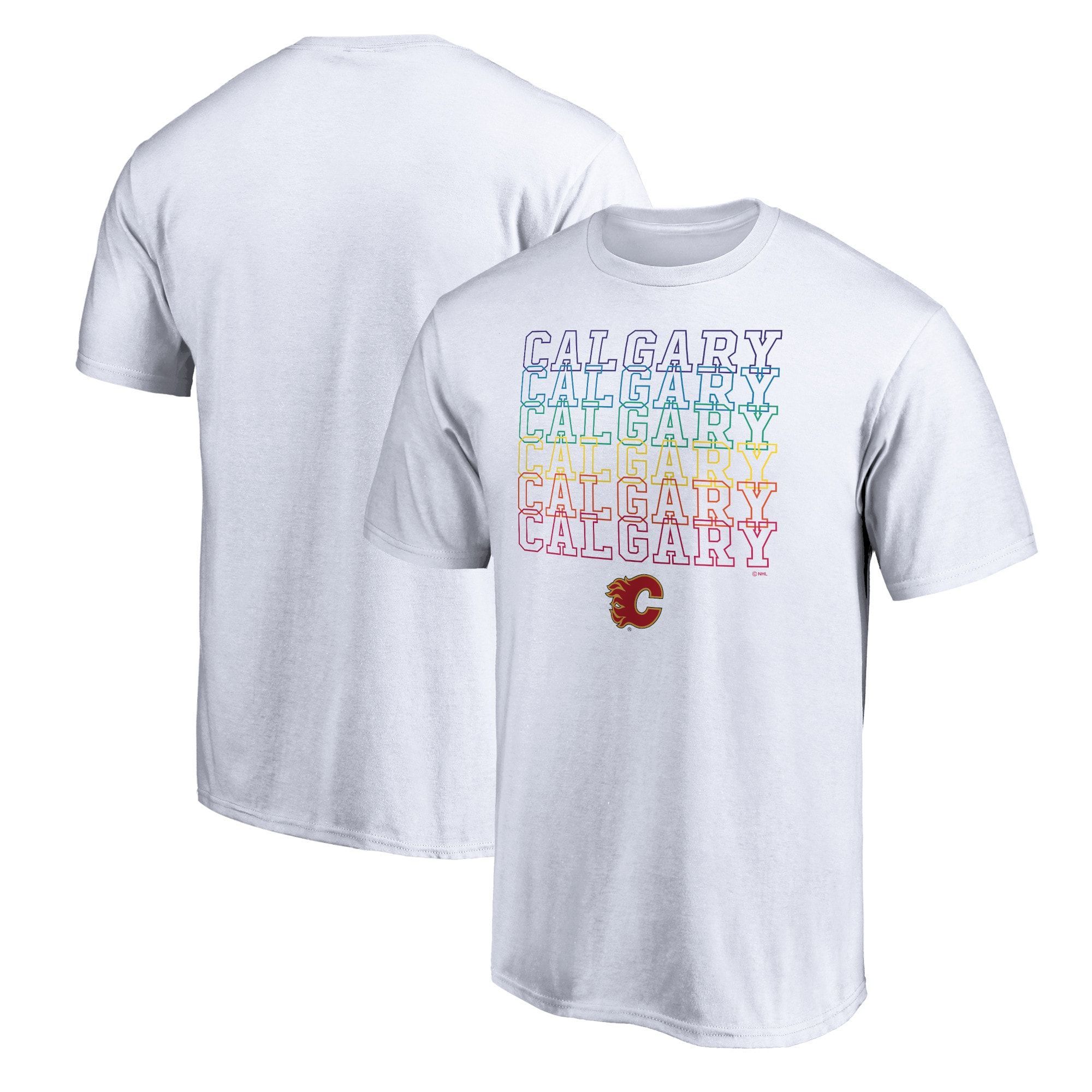 Men's Fanatics Branded White Calgary Flames City Pride T-Shirt