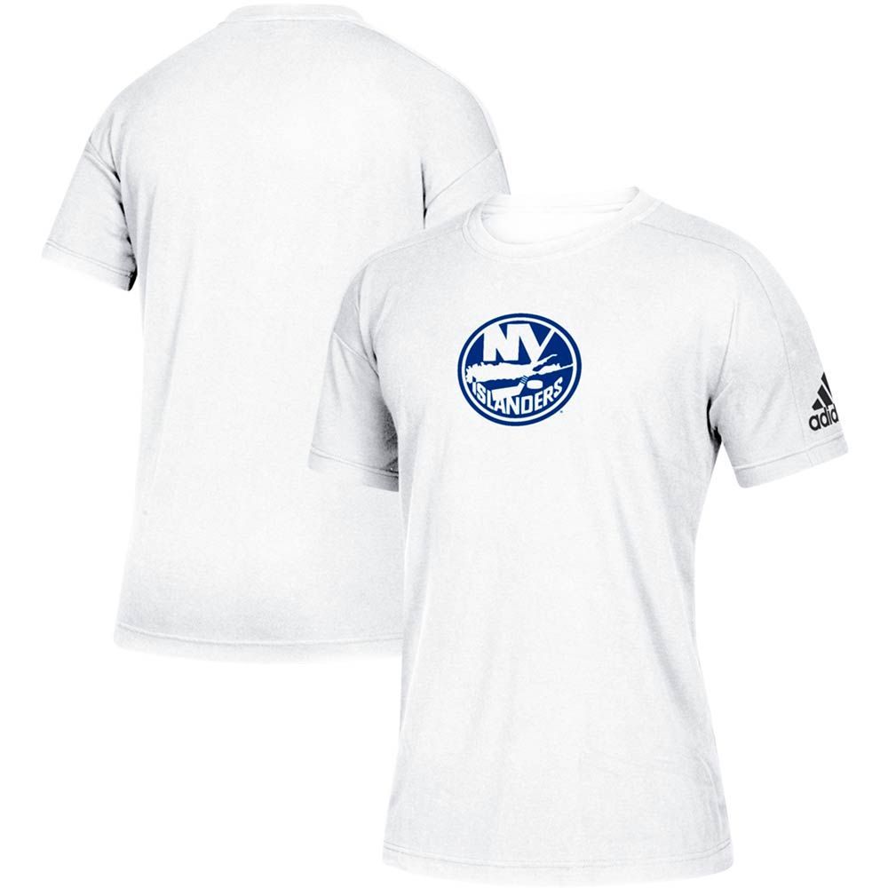 Men's adidas White New York Islanders Stadium ID Tri-Blend T-Shirt