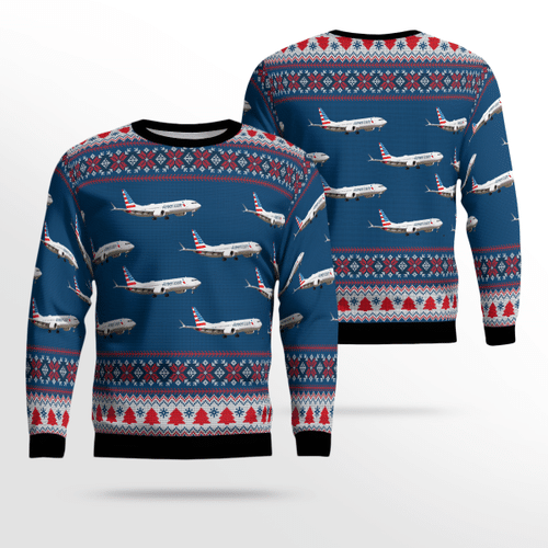 TNLT0510BC14 American Airlines Boeing 737-8 MAX AOP Sweater