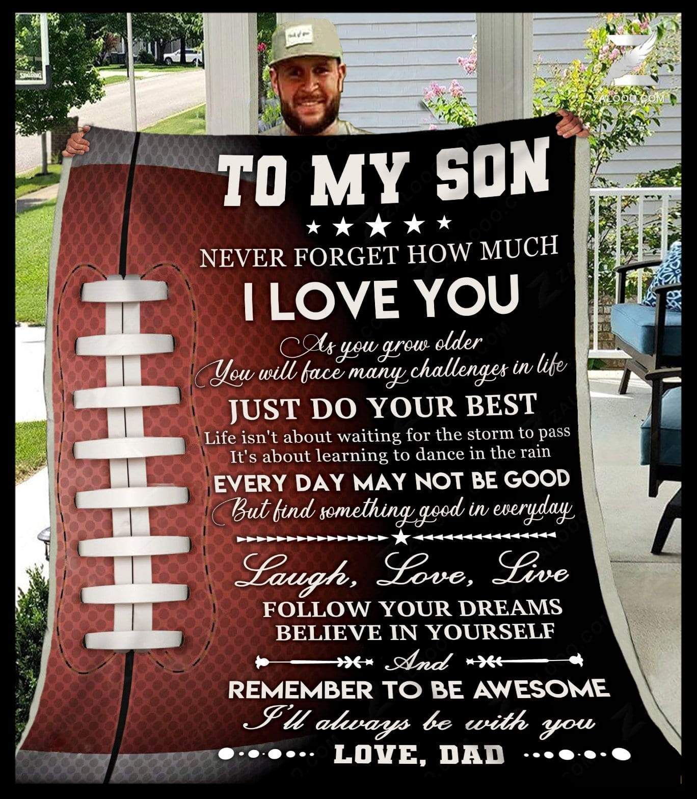 Details about   TO MY SON NEVER FORGET  3D CUSTOM SHERPA FLEECE PHOTO BLANKET FAN GIFT