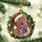 Dogue De Bordeaux Christmas Gift Acrylic Ornament