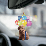 Goldendoodle fly with bubbles dog hanging ornament-2D Effect