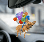 Chihuahua Dog Fly With Bubbles Car Hanging Ornament-2D Effect