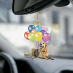 Golden Retriever Fly With Bubbles Dog Hanging Ornament-2D Effect