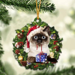 Siamese Cat Christmas Gift Acrylic Ornament