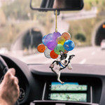 Boston Terrier Dog Fly With Bubbles Car Hanging Ornament-2D effect