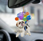Shih Tzu Dog Fly With Bubbles Car Hanging Ornament-2D Effect