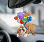 Bulldog Fly With Bubbles Car Hanging Ornament-2D Effect