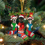 Chihuahua Christmas Socks Ornament