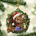 Bengal Cat Christmas Gift Acrylic Ornament