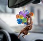 Boxer Dog Fly With Bubbles Car Hanging Ornament-2D Effect