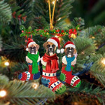 Boxer Christmas Socks Ornament