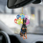 Doberman fly with bubbles dog hanging ornament-2D Effect