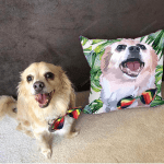Custom Pet Photo In Watercolor Pillow Cover