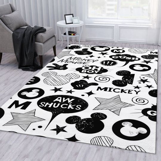 Minnie Mouse Black And White Rug All, Minnie Mouse Room Rug