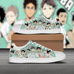 Aoba Johsai Haikyuu Low top Leather Skate Shoes, Tennis Shoes, Fashion Sneakers  men and women size  US